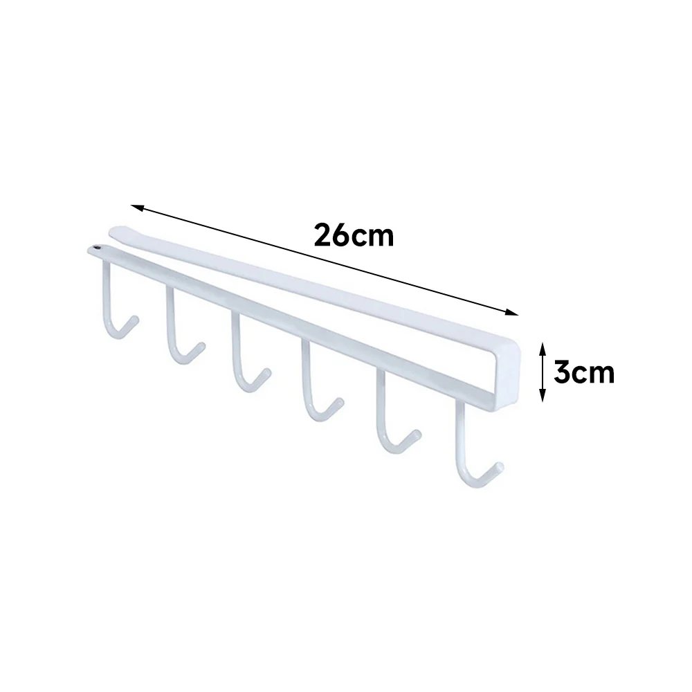 Lifeideas Cups Storage 6 Hooks Kitchen Utensil Hanging Hook Rack Holder Under Cabinet Closet - Image 11