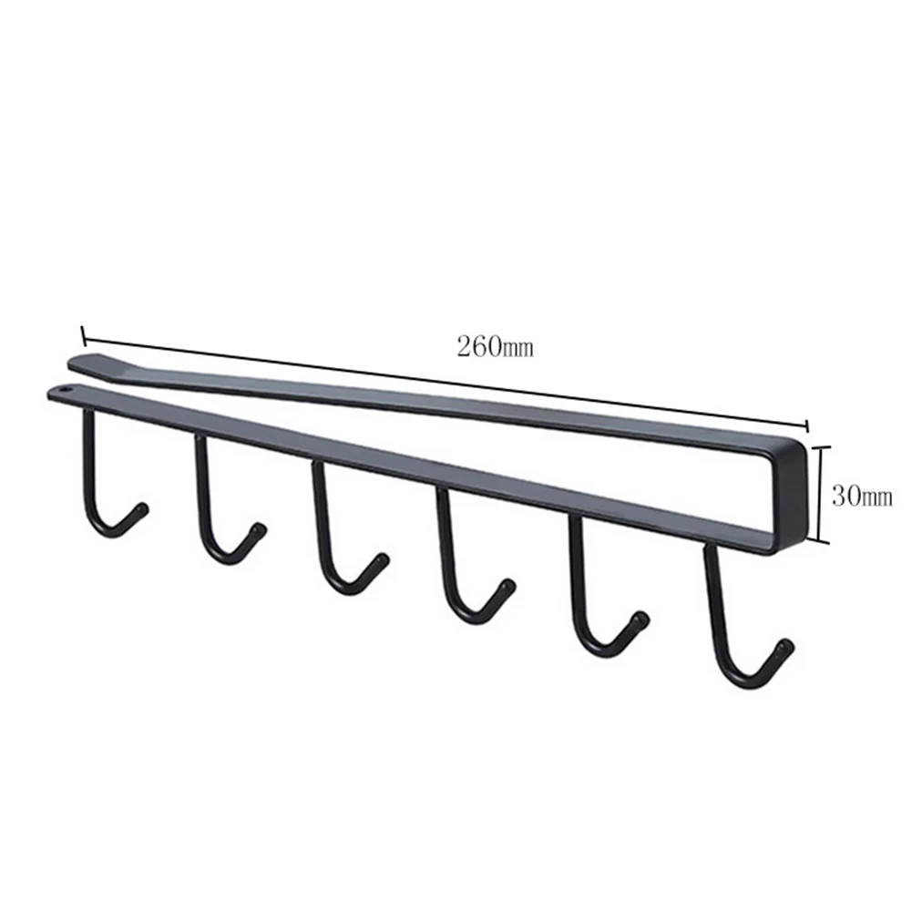 Lifeideas Cups Storage 6 Hooks Kitchen Utensil Hanging Hook Rack Holder Under Cabinet Closet - Image 7