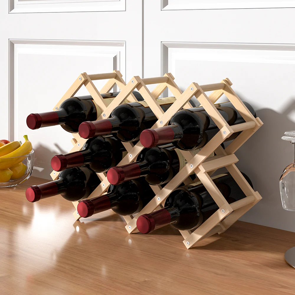 Lifeideas Decorative Foldable Solid Wood Wine Rack - Image 2