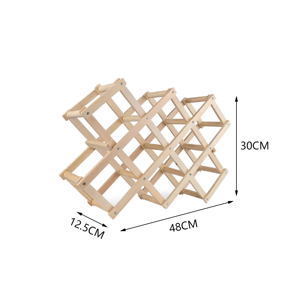 Lifeideas Decorative Foldable Solid Wood Wine Rack - Image 5