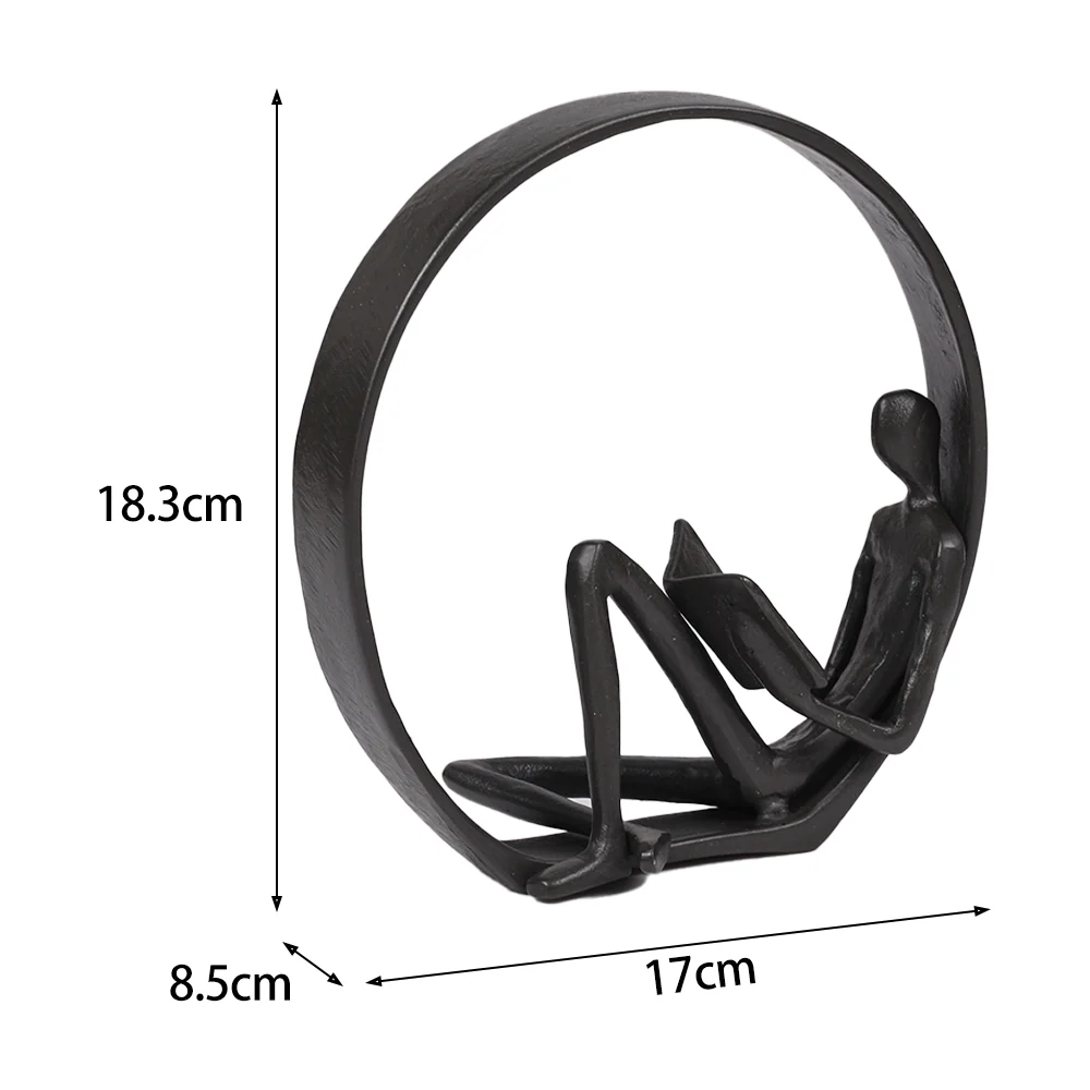 Lifeideas Desktop Metal Statue Reading Men In Circle Ornament Figurines - Image 8