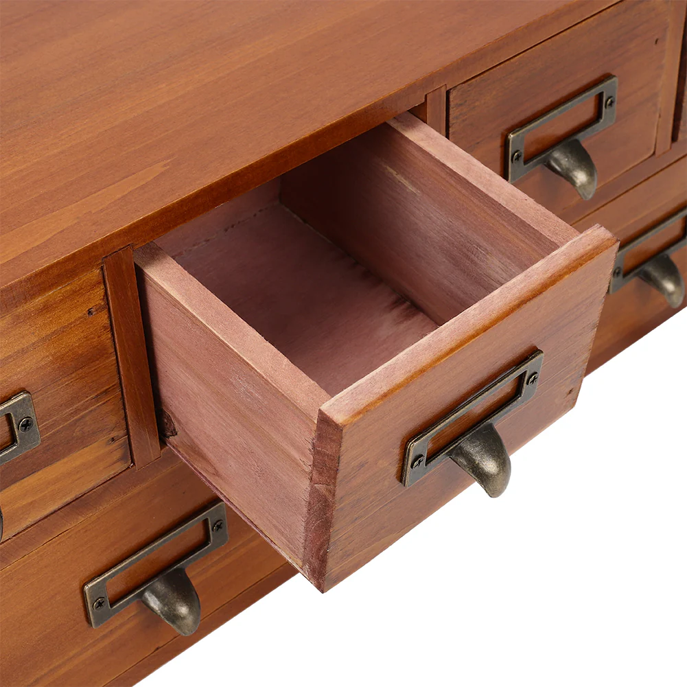 Lifeideas Desktop Retro Wood 6-Drawer Storage Organizer - Image 9