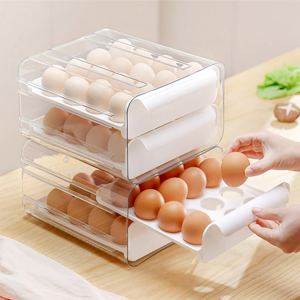 Lifeideas Double-layer Transparent Egg Storage Drawer Box - Image 2