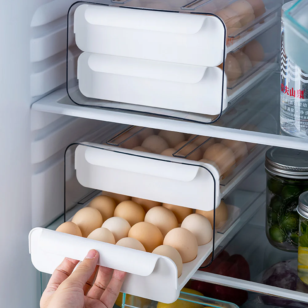 Lifeideas Double-layer Transparent Egg Storage Drawer Box - Image 3