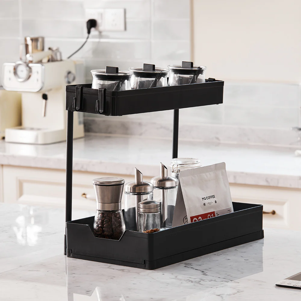 Lifeideas Double-Tier Sliding Kitchen Organizer Rack