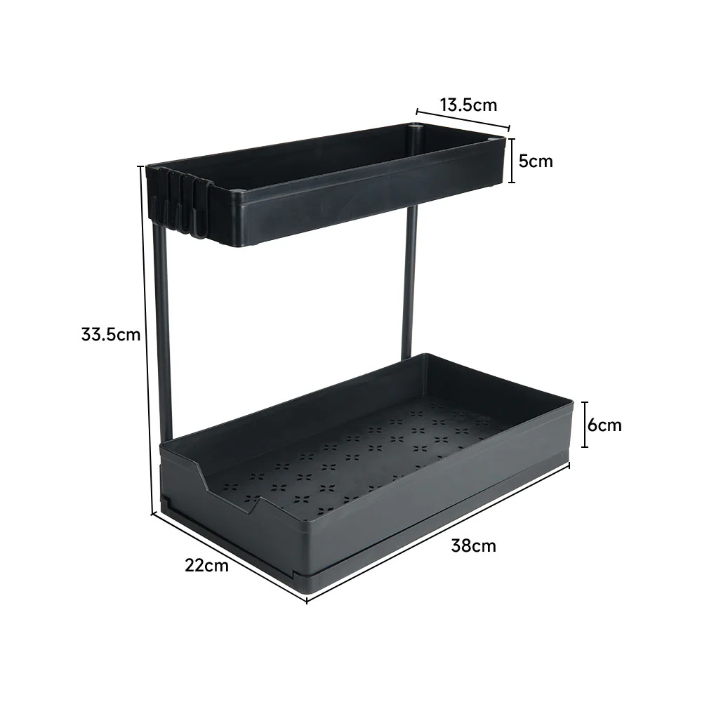 Lifeideas Double-Tier Sliding Kitchen Organizer Rack - Image 3
