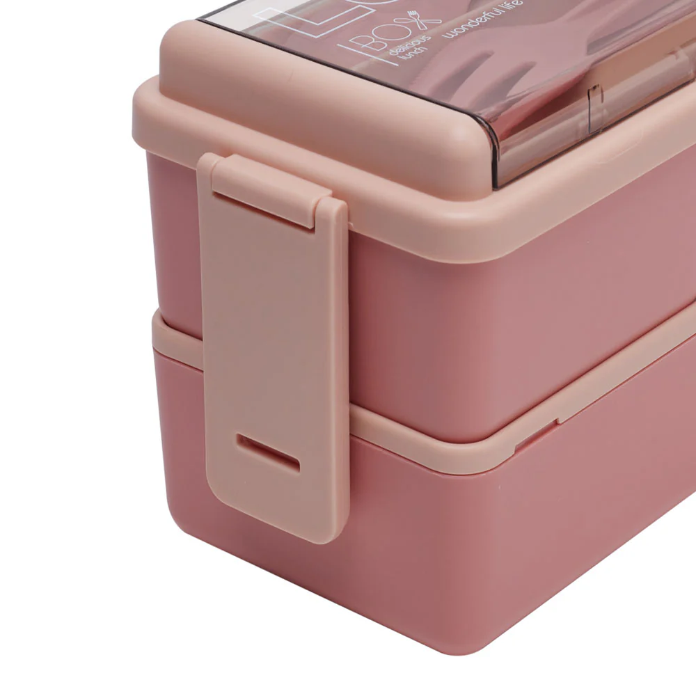 Lifeideas Dual-Layer Plastic Bento Lunch Box with Cutlery - Image 13