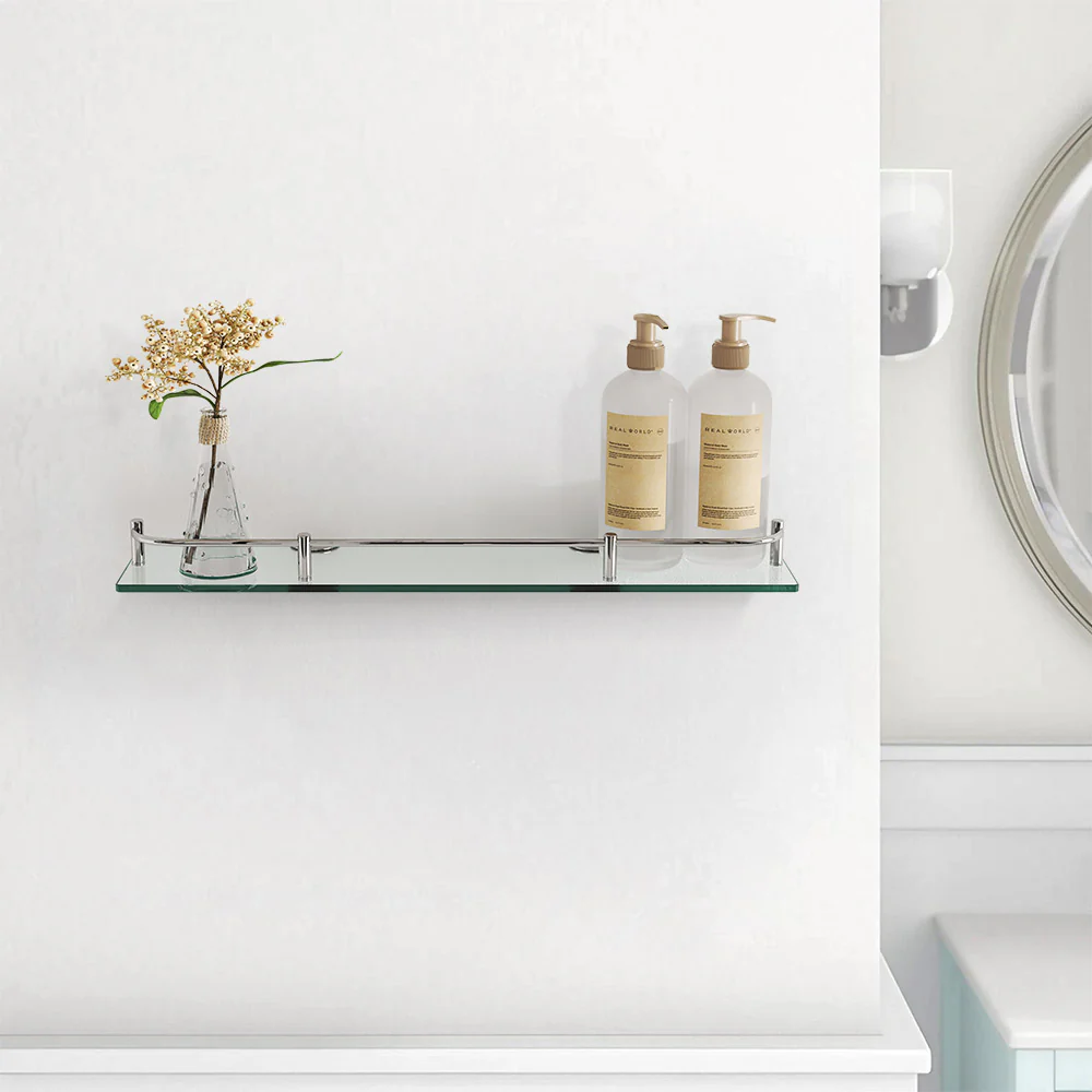 Lifeideas Durable Tempered Glass Bathroom Storage Shelf - Image 2