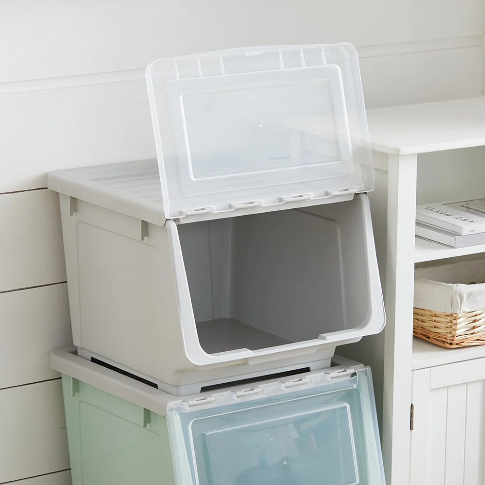 Lifeideas Easy Access Stackable PP Flip Top Storage Box - Image 2