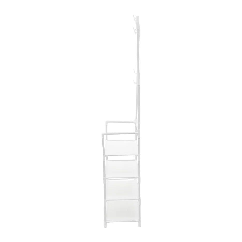 Lifeideas Entryway 4 Tier Shoe Rack with Coat Hanger - Image 5