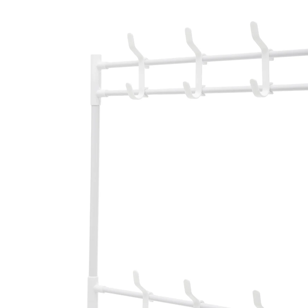Lifeideas Entryway 4 Tier Shoe Rack with Coat Hanger - Image 7
