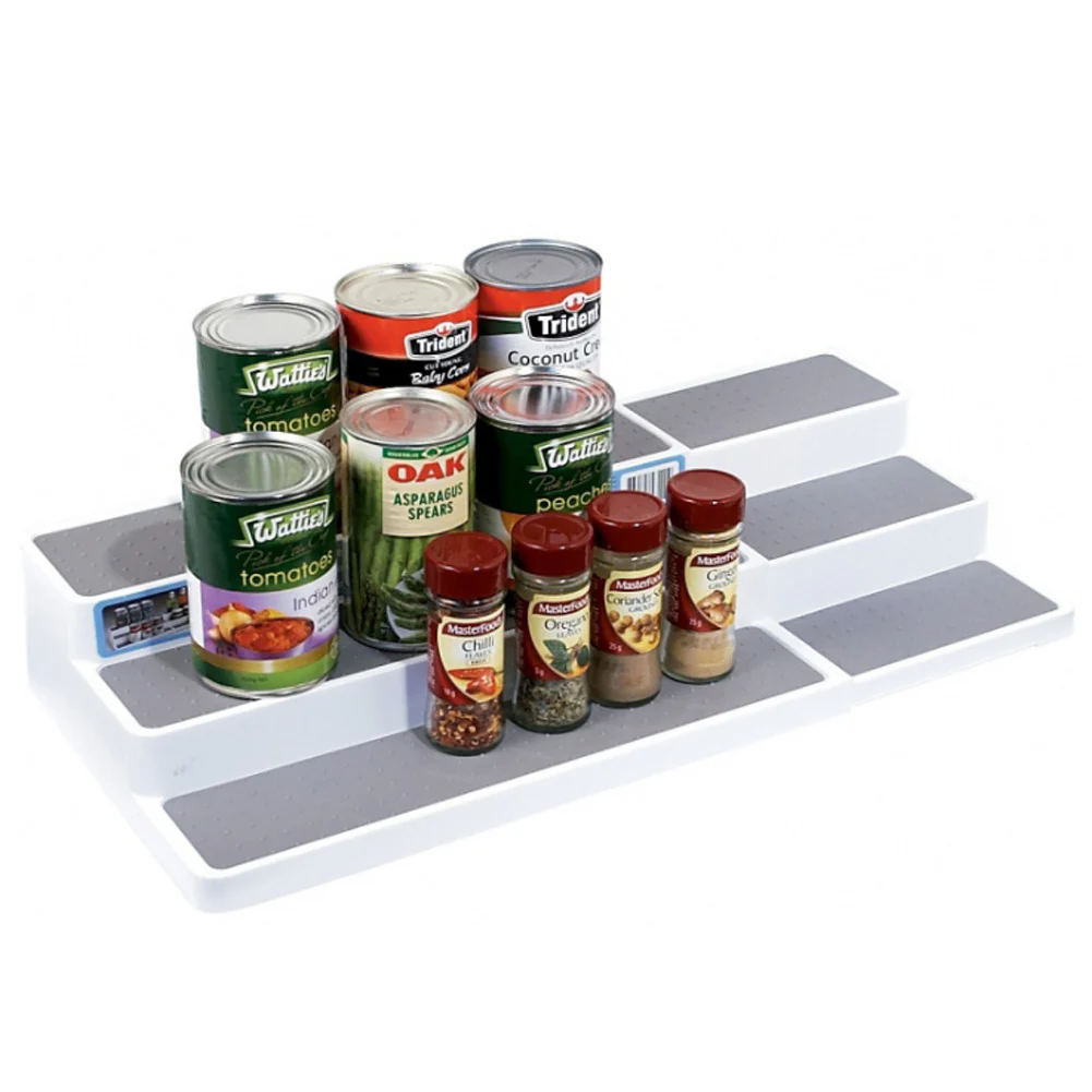 Lifeideas Expandable 3-Tier Non-Slip Spice Jar Rack Stepped Shelf - Image 7