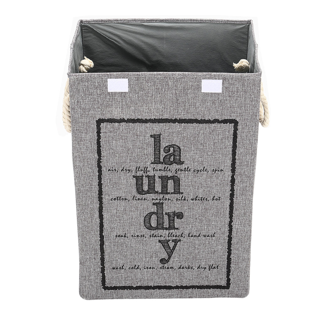 Lifeideas Foldable Home Laundry Baskets Laundry Hamper with Lid and Rope Handles - Image 4