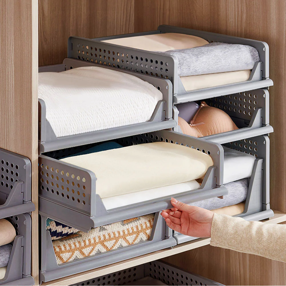 Lifeideas Folding Wardrobe Storage Box Drawer Organizer - Image 2