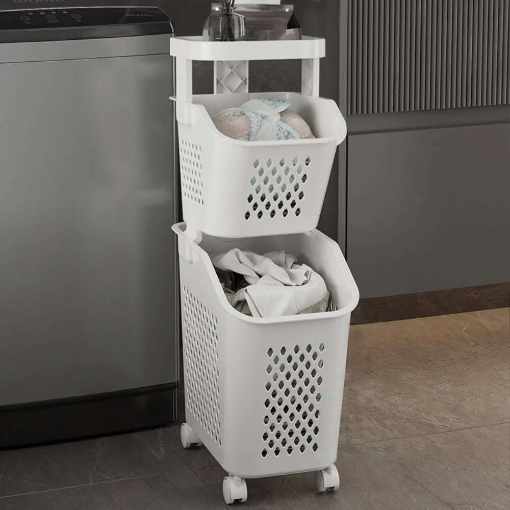 Lifeideas Freestanding 2 Tier Laundry Sorter with Casters - Image 2