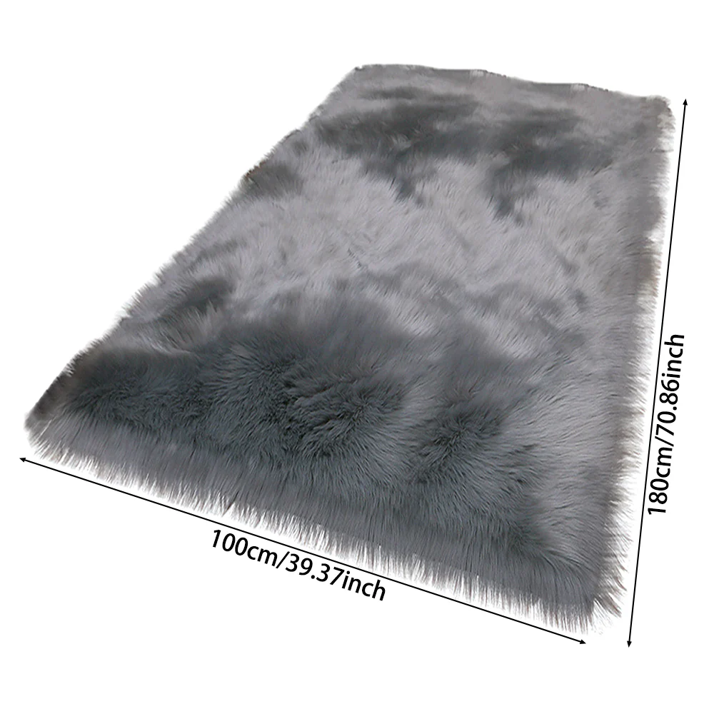 Lifeideas Grey Rectangular Shaggy Floor Rug - Image 3