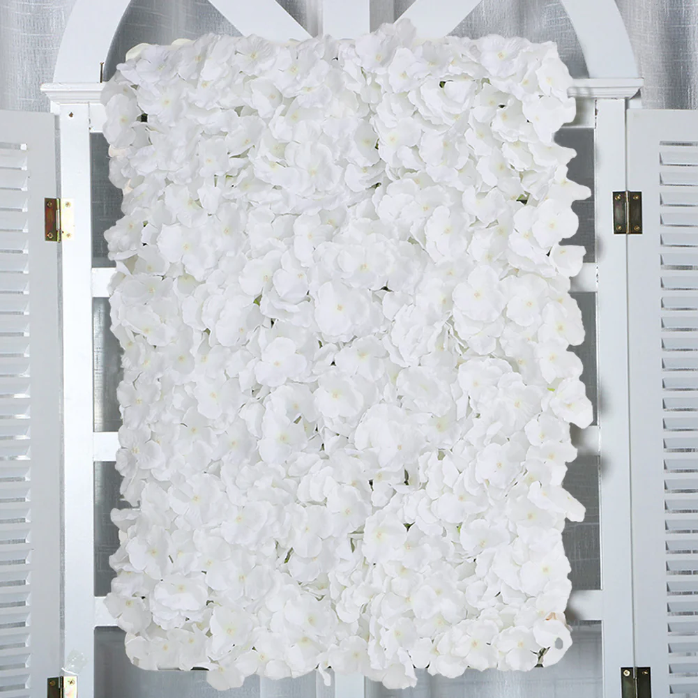 Lifeideas Handcrafted White Silk Hydrangea Flower Panel - Image 2