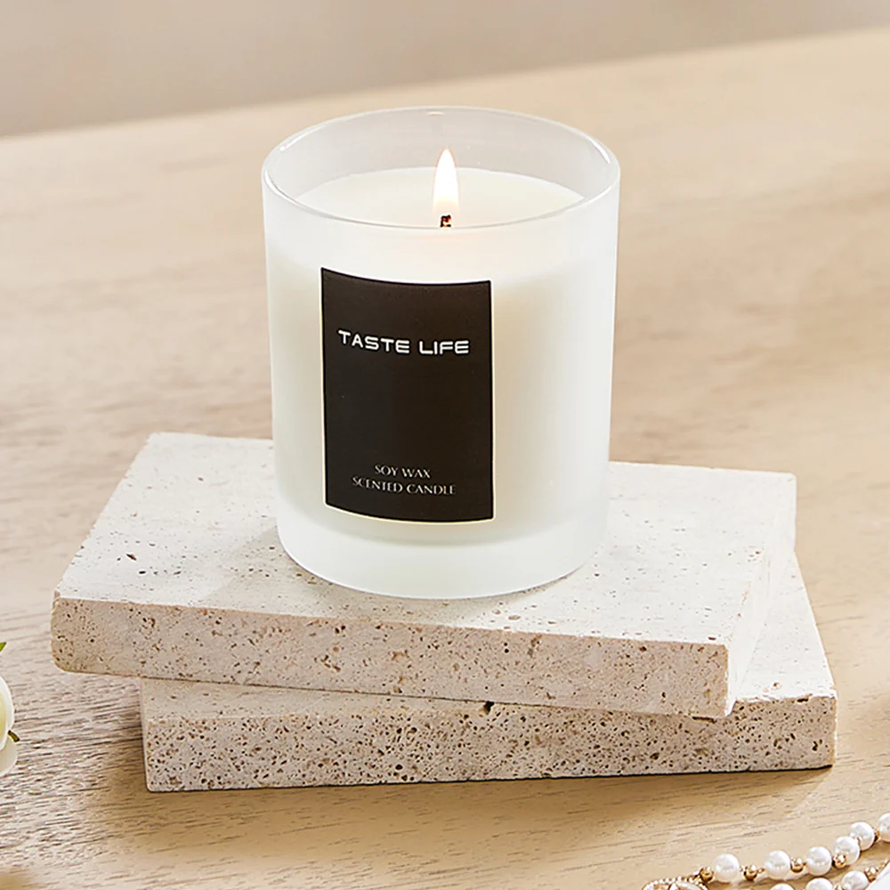 Lifeideas Handmade Soy Wax Scented Candle In Frosted Glass Jar - Image 11