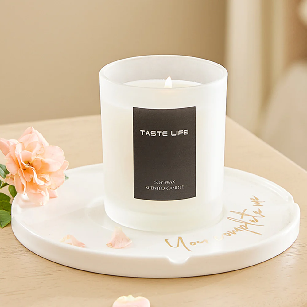 Lifeideas Handmade Soy Wax Scented Candle In Frosted Glass Jar - Image 2