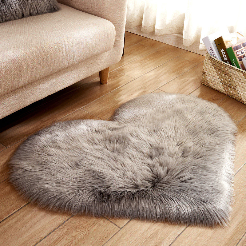 Lifeideas Heart Shaped Super Soft Shaggy Area Rug Grey - Image 2