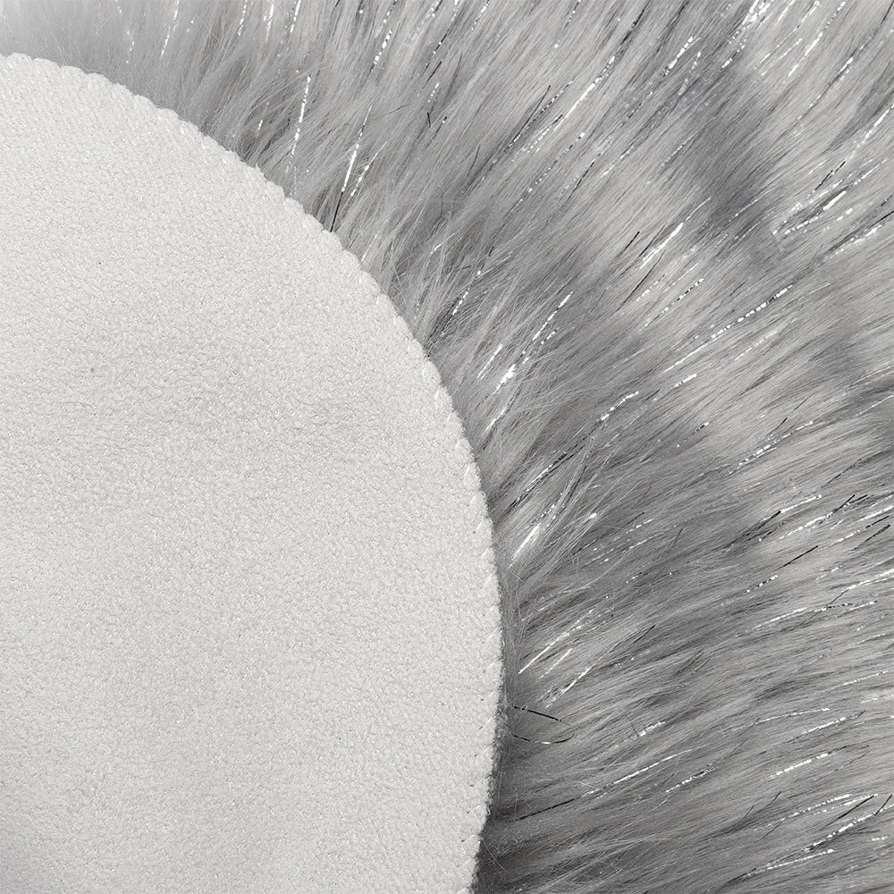 Lifeideas Heart Shaped Super Soft Shaggy Area Rug Grey - Image 4