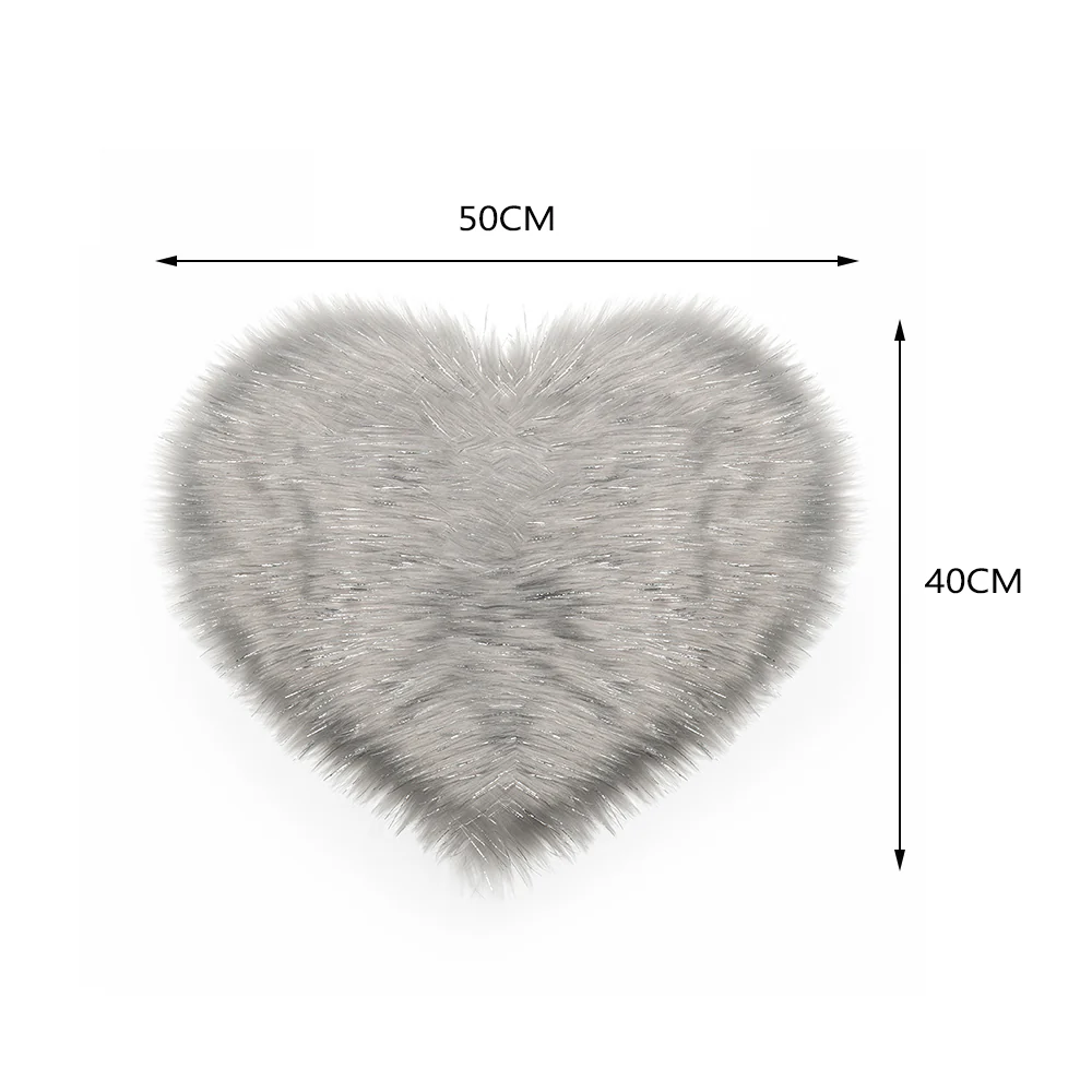 Lifeideas Heart Shaped Super Soft Shaggy Area Rug Grey - Image 6
