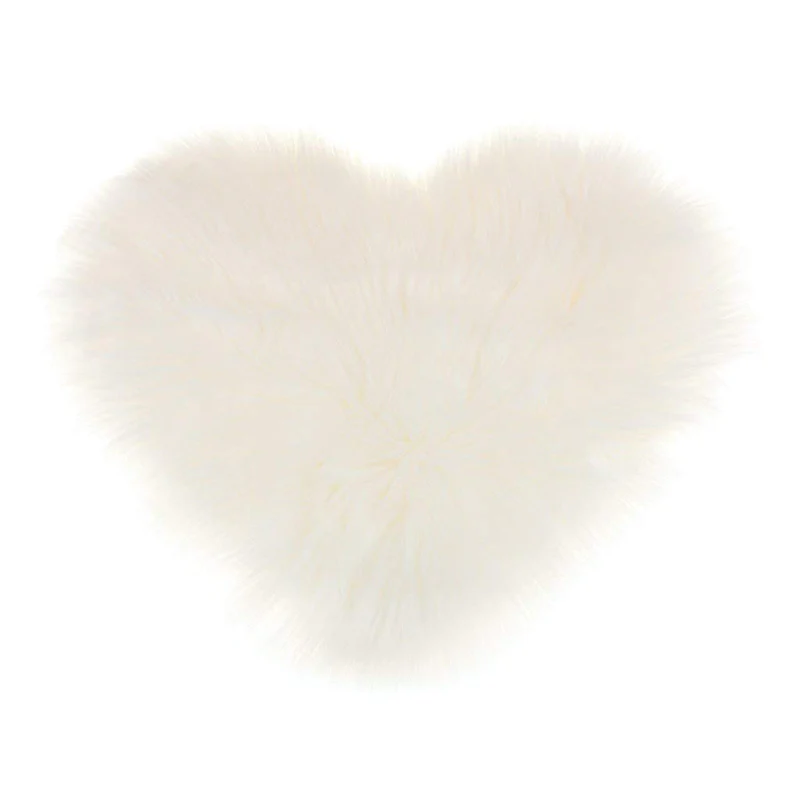 Lifeideas Heart Shaped Super Soft Shaggy Area Rug White - Image 2