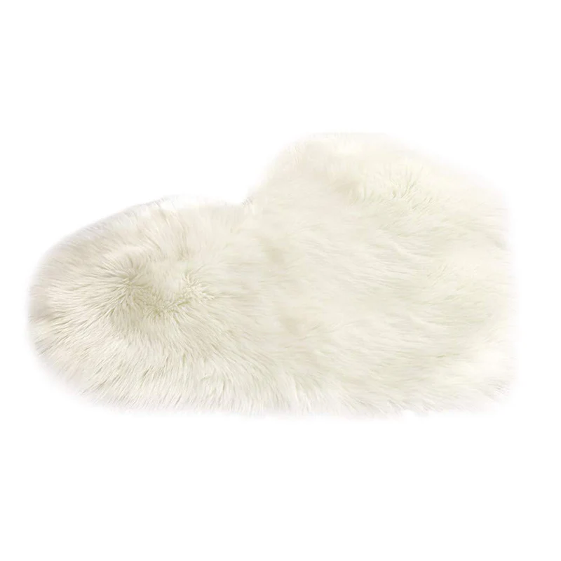 Lifeideas Heart Shaped Super Soft Shaggy Area Rug White - Image 3