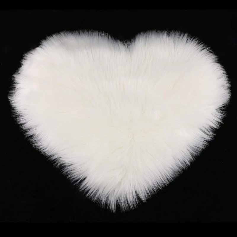 Lifeideas Heart Shaped Super Soft Shaggy Area Rug White - Image 4