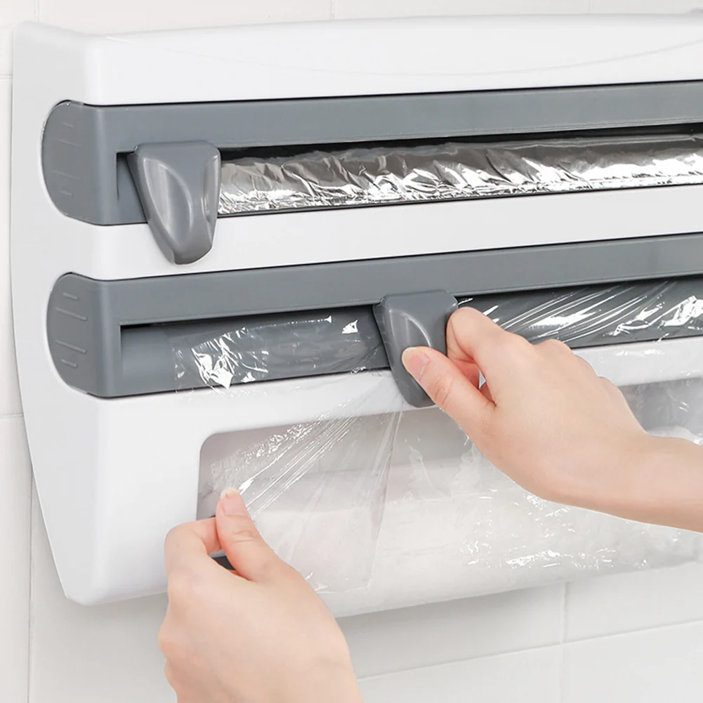 Lifeideas Kitchen Cling Film Foil Roll Dispenser with Slide Cutters - Image 5