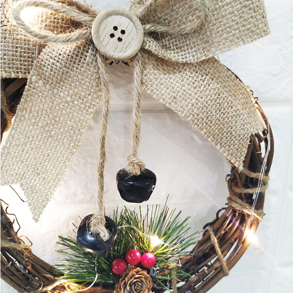 Lifeideas Lighted Snowman with Hat Wreath Front Door Decor - Image 5