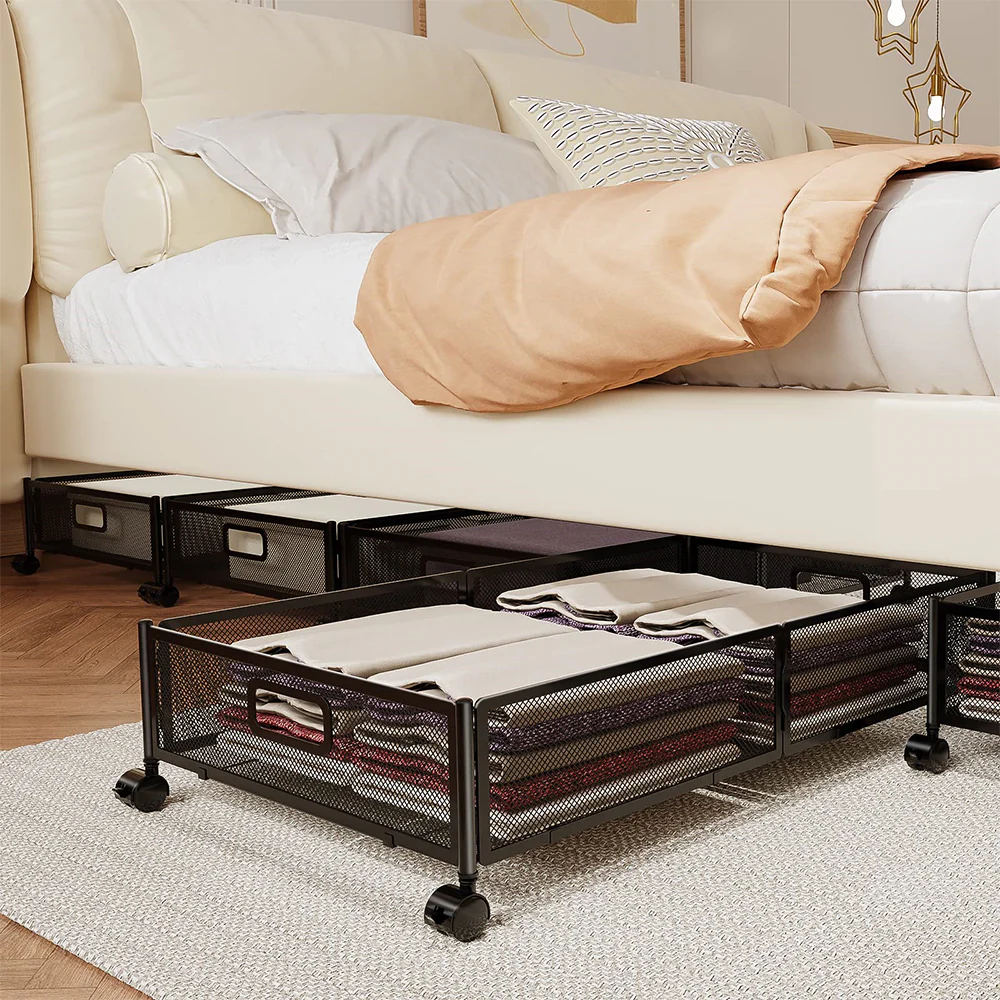 Lifeideas Metal Underbed Wheeled Storage Container - Image 2