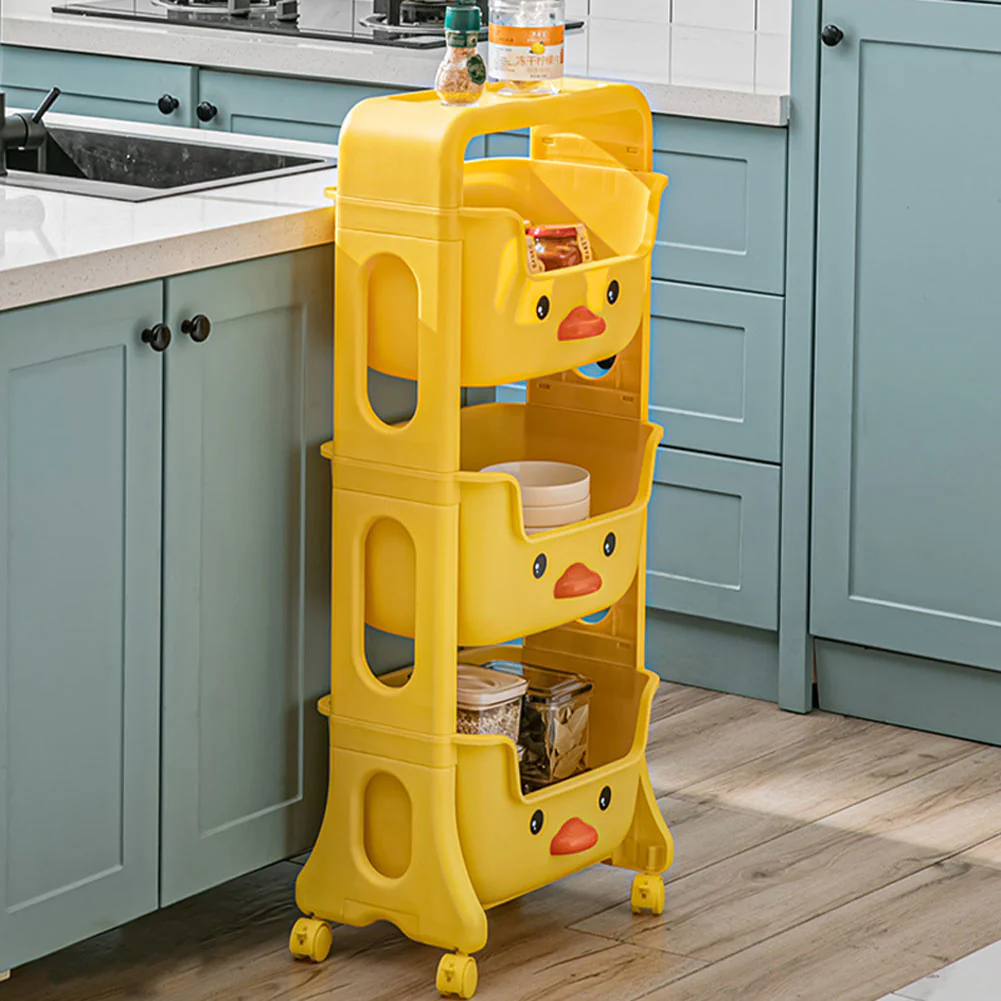 Lifeideas Mobile 3-Tier Kids Toy Storage Rack Shelf - Image 2