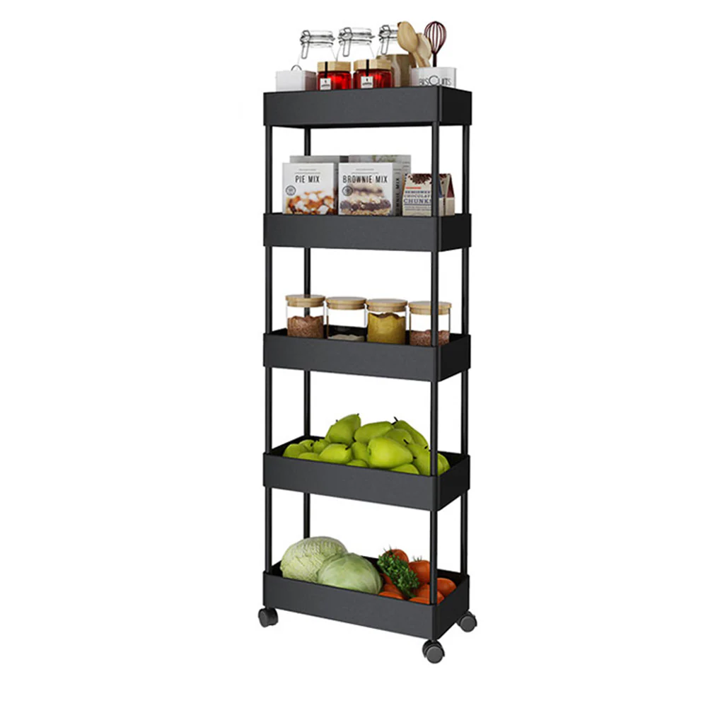Lifeideas Mobile 5 Tier Storage Rack with Casters - Image 5