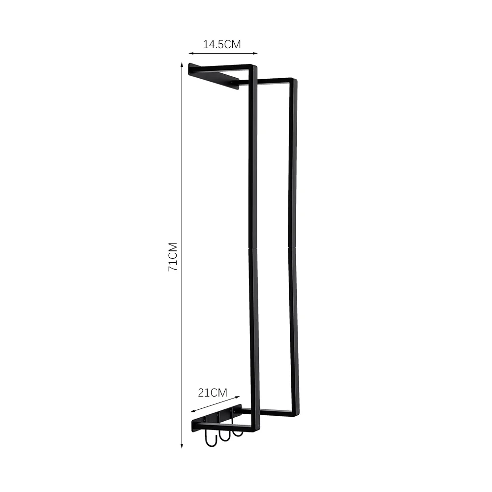 Lifeideas Modern Carbon Steel Wall Towel Rack With Hooks - Image 7