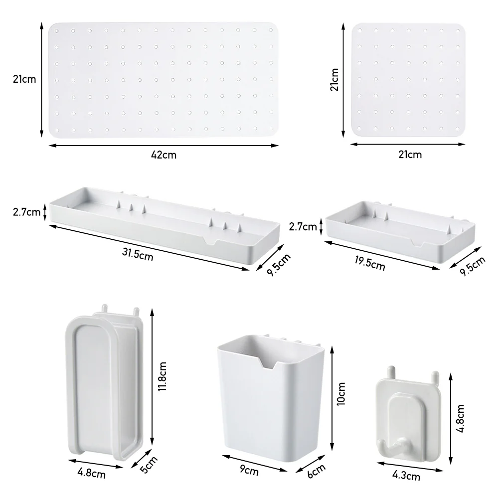 Lifeideas Modular White Wall Storage Rack - Image 5