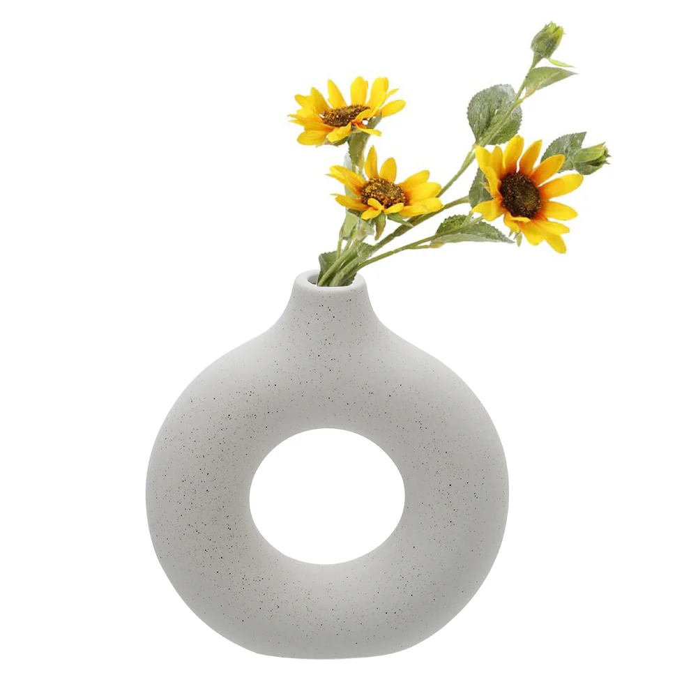Lifeideas Nordic Style Ceramic Round Vase in White - Image 3