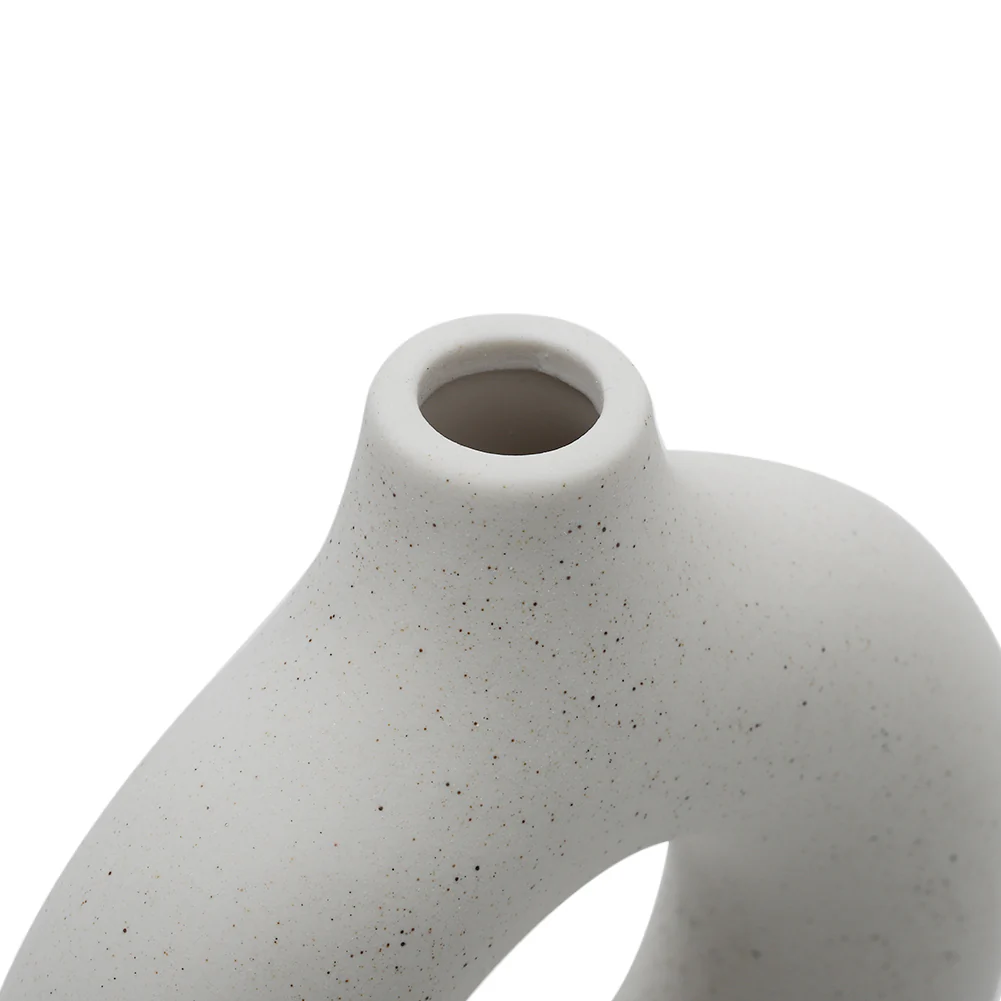 Lifeideas Nordic Style Ceramic Round Vase in White - Image 4