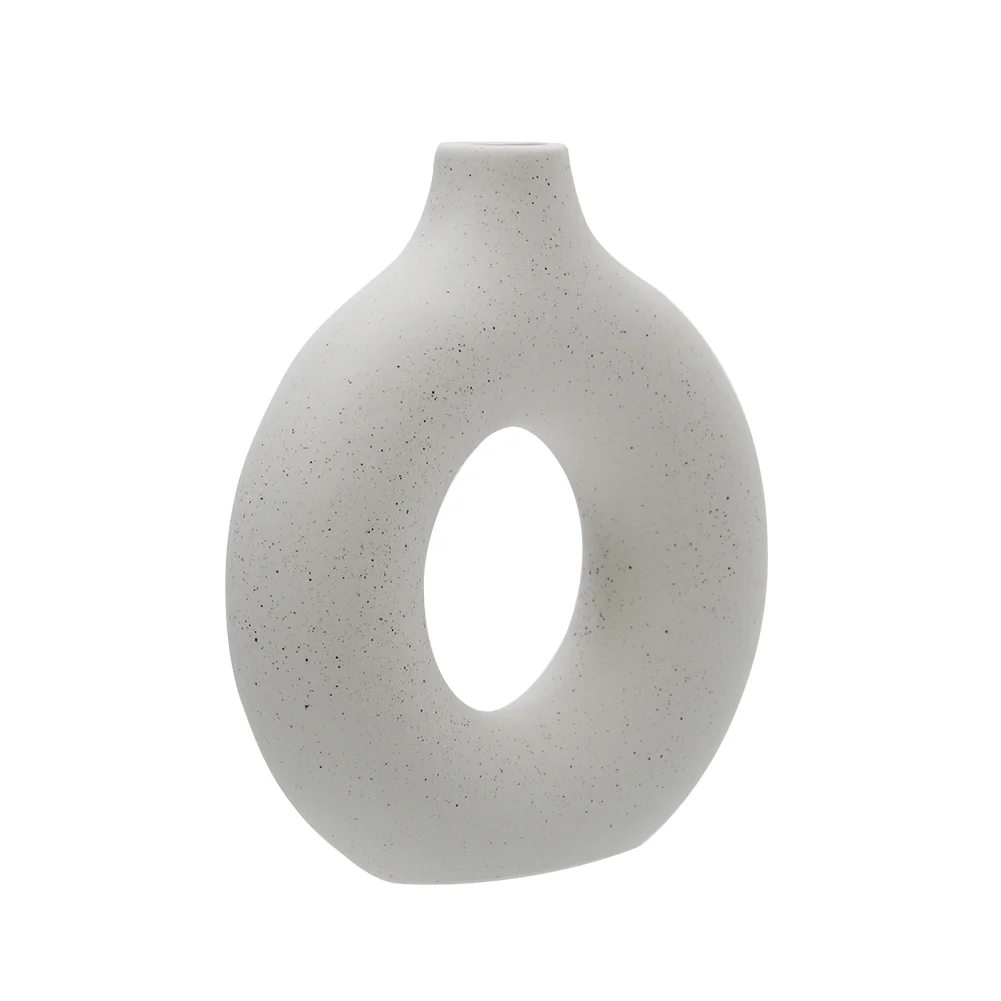 Lifeideas Nordic Style Ceramic Round Vase in White - Image 6