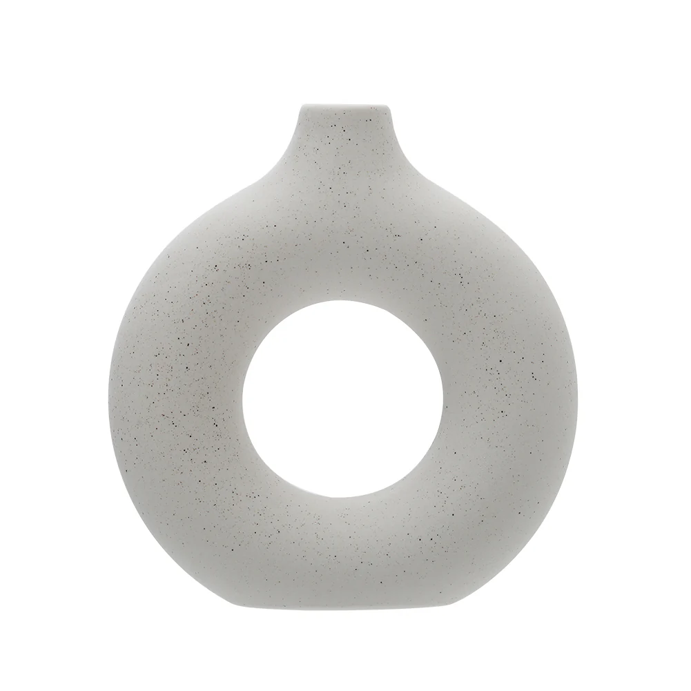 Lifeideas Nordic Style Ceramic Round Vase in White - Image 7