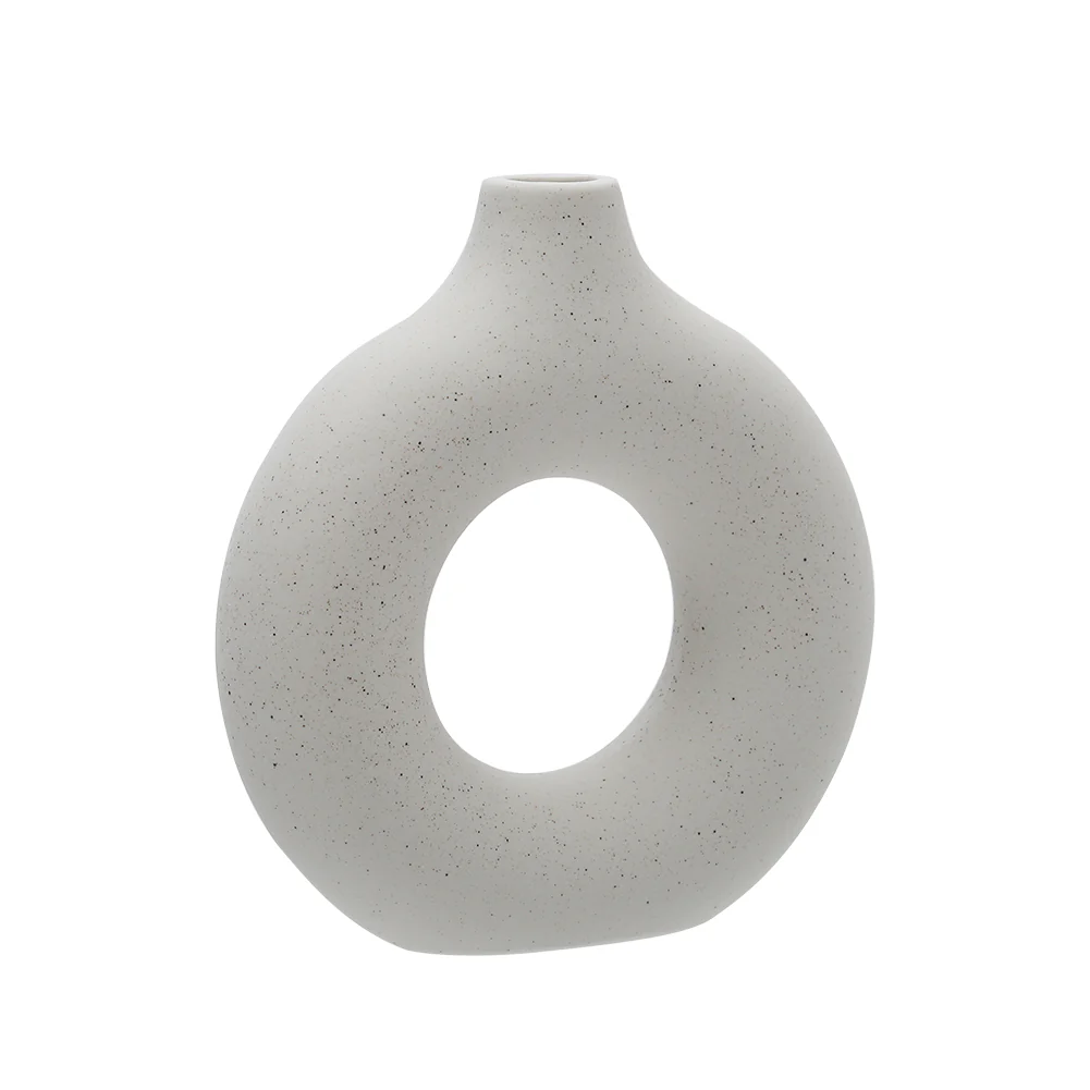 Lifeideas Nordic Style Ceramic Round Vase in White - Image 3
