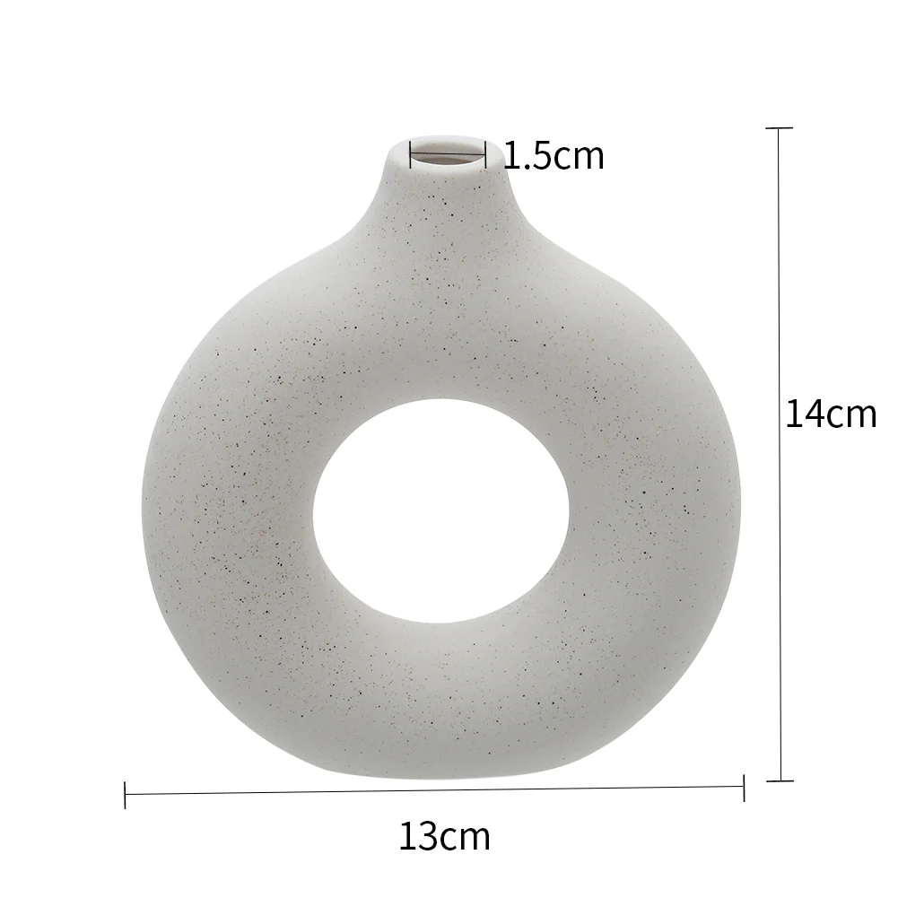 Lifeideas Nordic Style Ceramic Round Vase in White - Image 7
