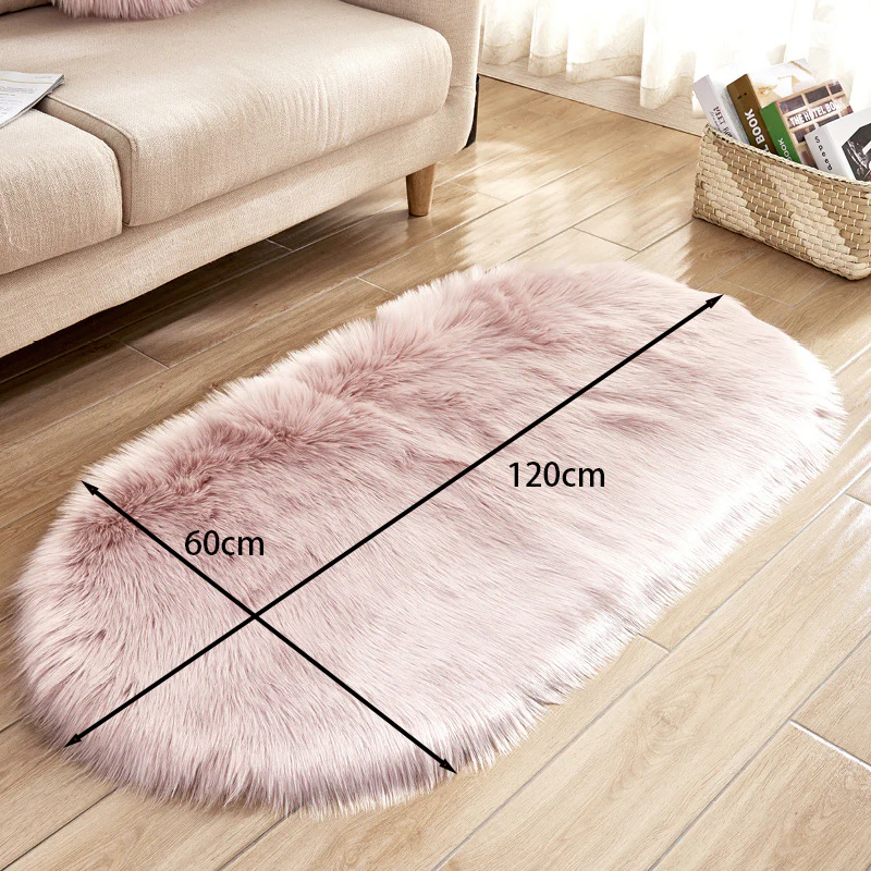 Lifeideas Oval Super Soft Shaggy Area Rug Pink - Image 3