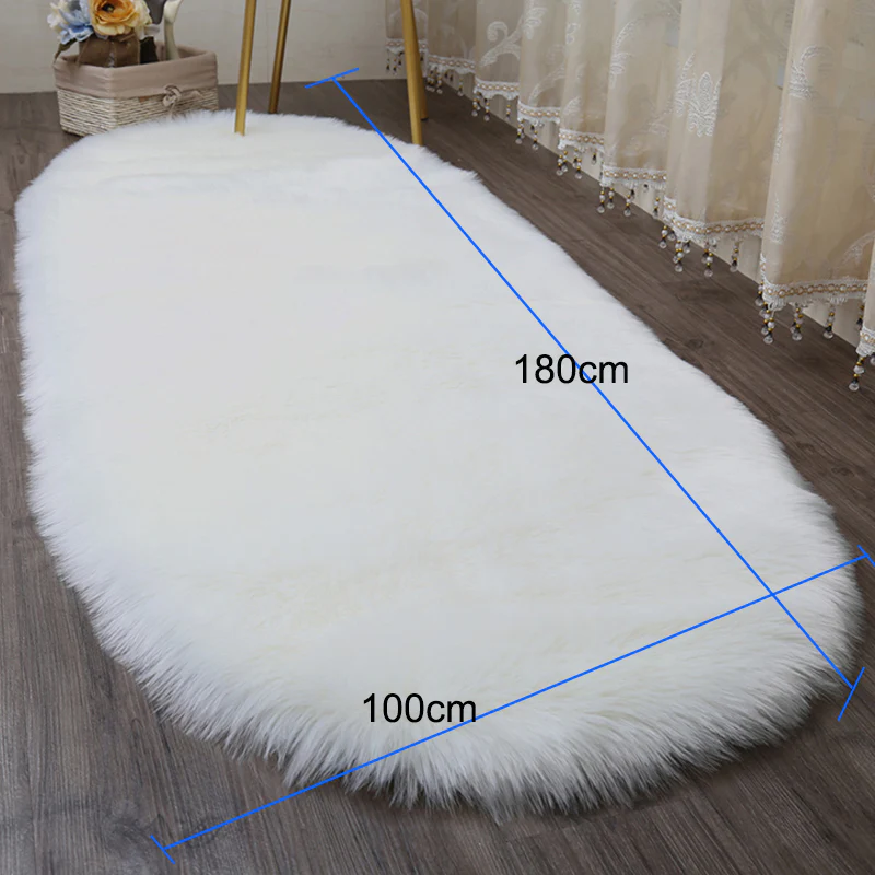 Lifeideas Oval Super Soft Shaggy Area Rug White - Image 4