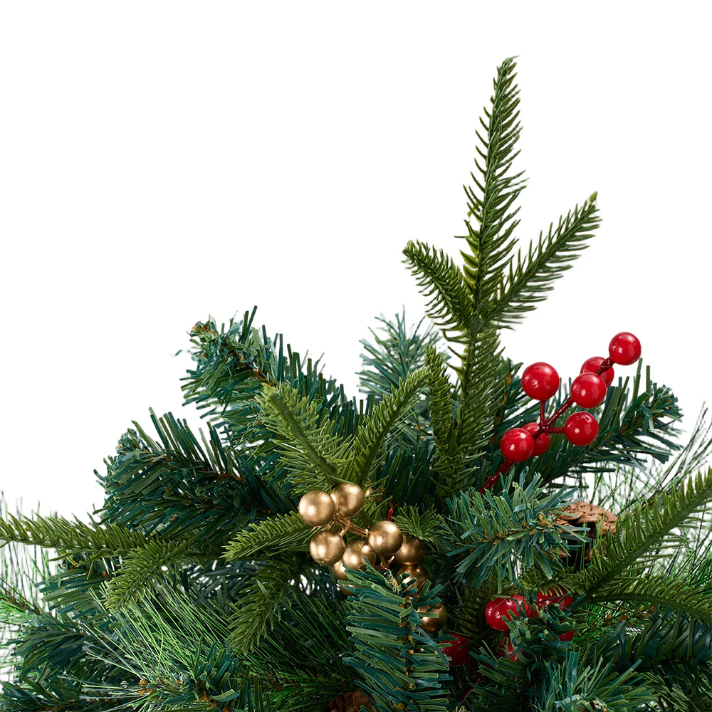 Lifeideas Pack of 2 Artificial Christmas Tree Urn Filler Decoration with String Lights - Image 4