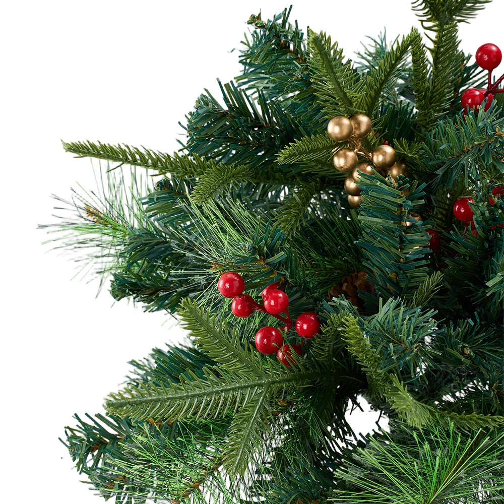 Lifeideas Pack of 2 Artificial Christmas Tree Urn Filler Decoration with String Lights - Image 5