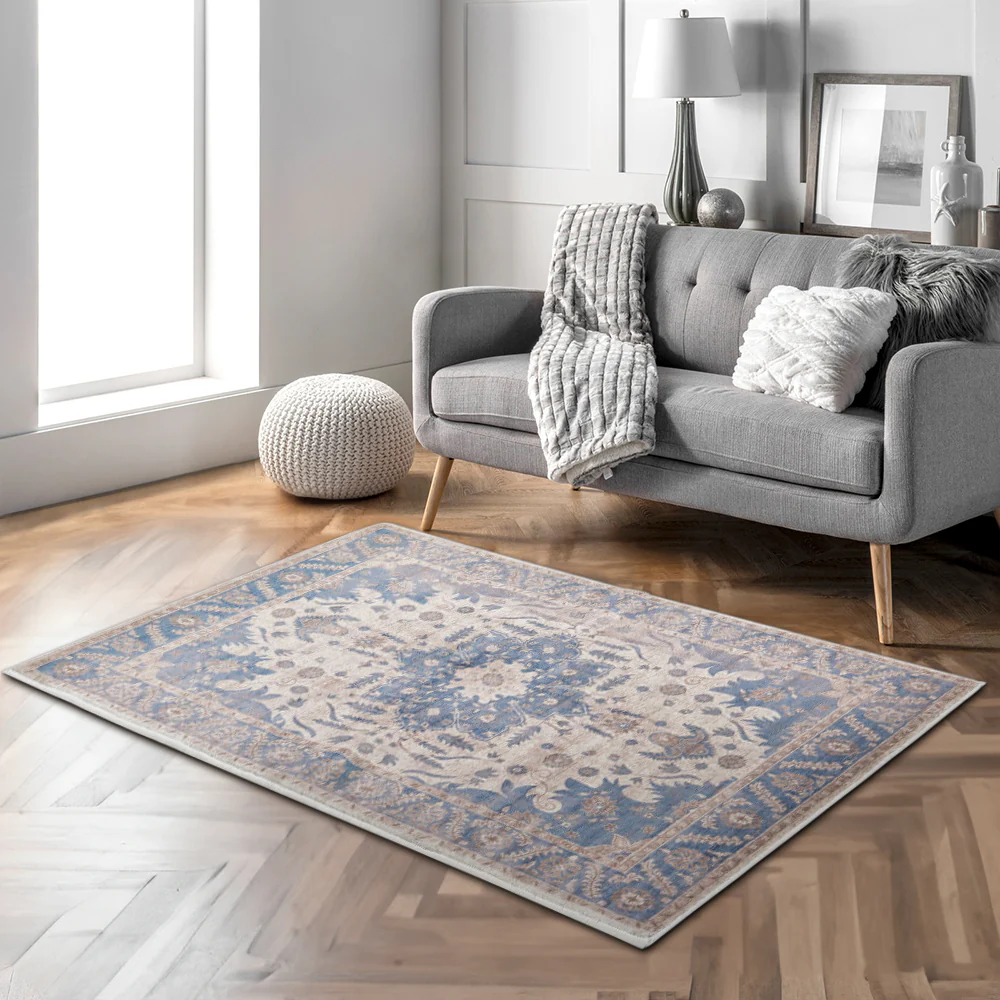 Lifeideas Rectangle Vintage Floral Area Rug