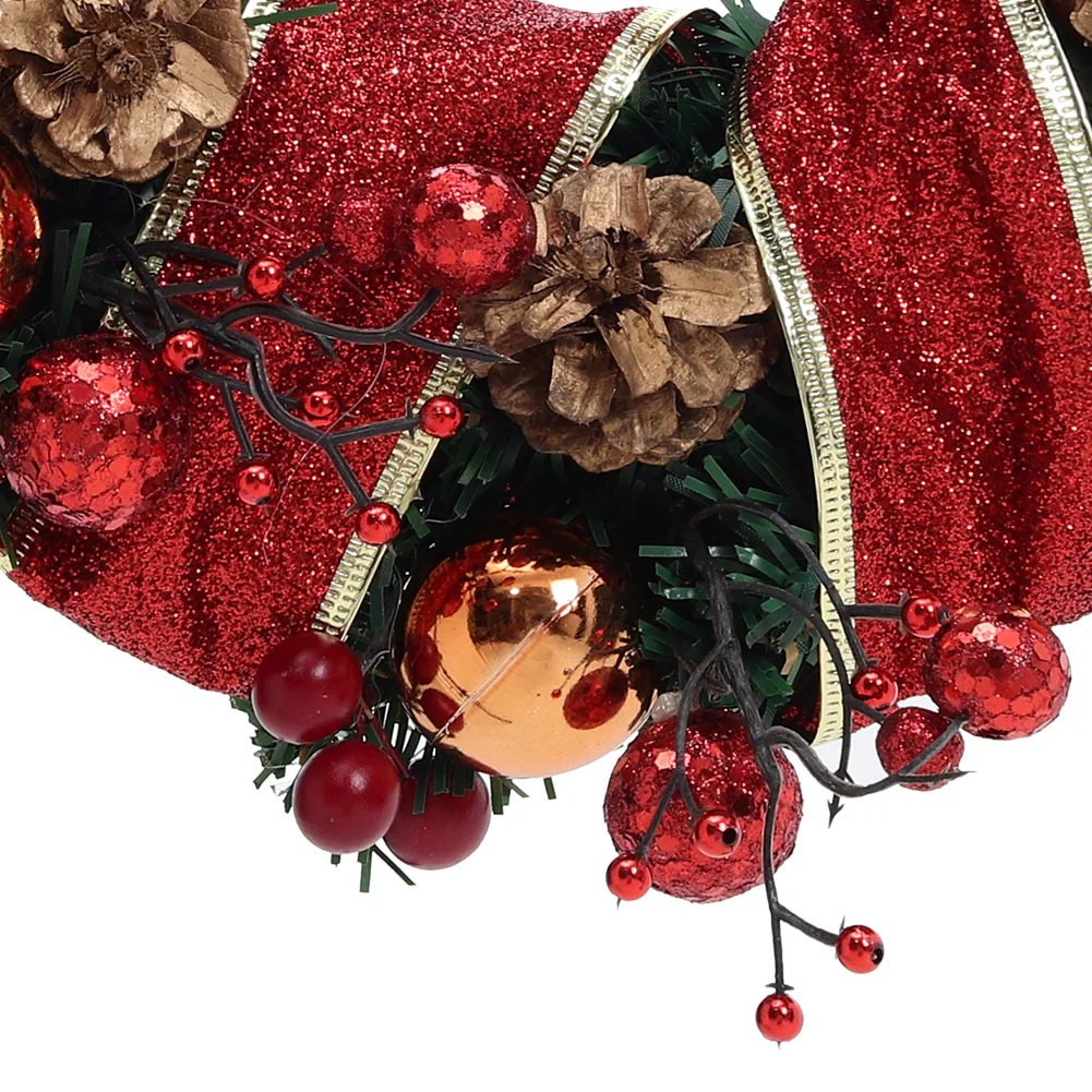 Lifeideas Red Ribbon Light-Up Christmas Wreath Decoration - Image 3