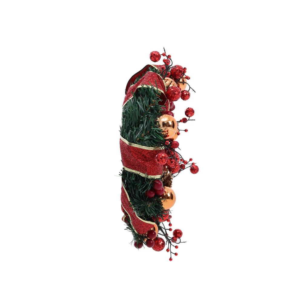 Lifeideas Red Ribbon Light-Up Christmas Wreath Decoration - Image 6