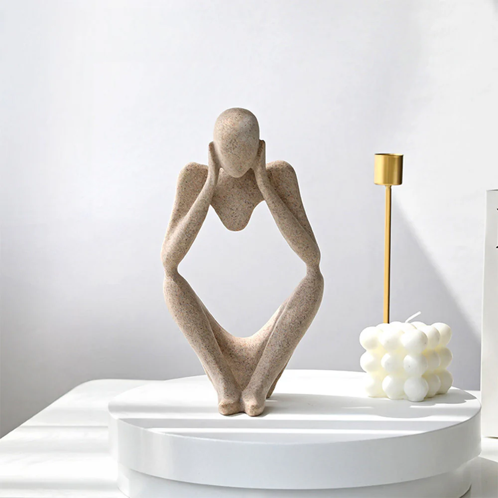 Lifeideas Resin Sculpture Art Abstract Meditator Statue Tabletop Ornament